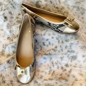 Kate Spade Bilowa Snakeskin Flats NWT